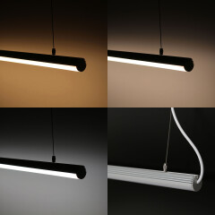 CCT COB LED Deckenleuchte ROUND mit Seilaufhängung dimmbar diffus – 640 LEDs 16 W je Meter – dualweiß 2700 K-6500 K – CRI 90+ 24V DC 180°