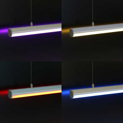 COB LED Deckenleuchte "ROUND" RGB+CCT mit Seilaufhängung  dimmbar diffus | 1258 Lumen - 18.6 Watt je Meter | 180° 24V DC CRI 95+ |
