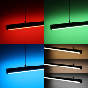 COB LED Deckenleuchte ROUND RGB+CCT mit Seilaufhängung dimmbar diffus – 1258 Lumen – 18.6 W je Meter – 180° 24V DC CRI 95+