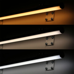 RGB+CCT COB LED Wandleuchte ROUND mit Wandhalterungen dimmbar diffus – 1258 Lumen – 18.6 W je Meter – 180° 24V DC CRI 95+