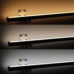 RGB+CCT COB LED Wandleuchte ROUND mit Wandhalterungen dimmbar diffus – 1258 Lumen – 18.6 W je Meter – 180° 24V DC CRI 95+