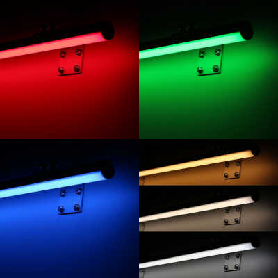 RGB+CCT COB LED Wandleuchte "ROUND" mit Wandhalterungen dimmbar diffus | 1258 Lumen - 18.6 Watt je Meter | 180° 24V DC CRI 95+ |