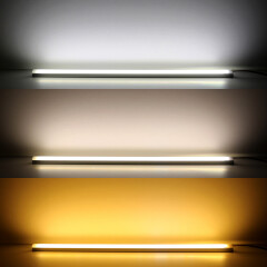 COB CCT LED-Leiste Einbau Wet-Line IP54 wasserdicht – diffus – 640 LED-Chips 16 W je Meter – dualweiß 2700 K-6500 K – CRI 90+ 24V DC 180°