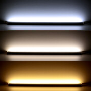 CCT COB 90° LED-Eckleiste Corner – transparent – 640 COB-LED-Chips 16 W je Meter – CCT – CRI 90+ 24V DC 180°