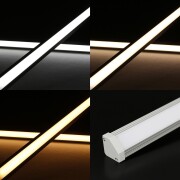COB CCT LED Eckleiste strong Edge diffus wasserdicht (IP54) – 640 LEDs 16 W je Meter – einstellbare Farbtemperatur 2700 K-6500 K – CRI 90+ 24V DC
