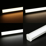 COB CCT LED Eckleiste strong Edge diffus wasserdicht (IP54) – 640 LEDs 16 W je Meter – einstellbare Farbtemperatur 2700 K-6500 K – CRI 90+ 24V DC