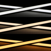 COB CCT LED Eckleiste strong Edge diffus wasserdicht (IP54) – 640 LEDs 16 W je Meter – einstellbare Farbtemperatur 2700 K-6500 K – CRI 90+ 24V DC