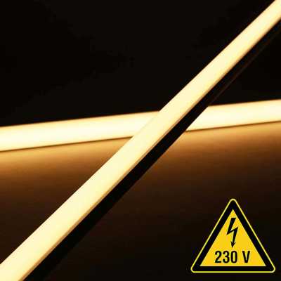 dimmbare LED-Lichtleiste 230V "ROUND" wasserdicht (IP65) diffus | warmweiß 2700K | 120x 2835 LEDs 16W 1680lm /m 120° CRI82 |