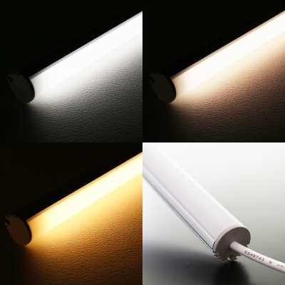 High CRI CCT LED Leiste "ROUND" dimmbar diffus | 240 LEDs 2x 17Watt je Meter | einstellbare Farbtemperatur 2700K-6500K | CRI 95+ 24VDC 120° |