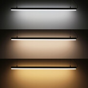 High CRI CCT LED Deckenleuchte ROUND mit Seilaufhängung dimmbar diffus – 240 LEDs 2 × 17Watt je Meter – einstellbare Farbtemperatur 2700 K-6500 K – CRI 95+ 24V DC 120°