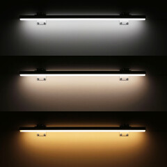 High CRI CCT LED Wandleuchte ROUND mit Wandhalterungen dimmbar diffus – 240 LEDs 2 × 17Watt je Meter – einstellbare Farbtemperatur 2700 K-6500 K – CRI 95+ 24V DC 120°