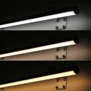 High CRI CCT LED Wandleuchte ROUND mit Wandhalterungen dimmbar diffus – 240 LEDs 2 × 17Watt je Meter – einstellbare Farbtemperatur 2700 K-6500 K – CRI 95+ 24V DC 120°