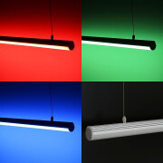 RGB LED Deckenleuchte ROUND mit Seilaufhängung dimmbar diffus – 96 × 5050 RGB LEDs – 680 Lumen – 19 W je Meter – 120° 24V DC