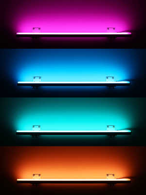 RGB LED Wandleuchte "ROUND" mit Wandhalterungen dimmbar diffus | 96x 5050 RGB LEDs - 680 Lumen - 19 Watt je Meter | 120° 24V DC |