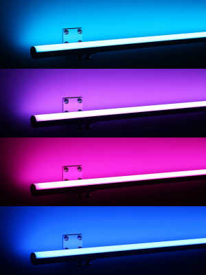 RGB LED Wandleuchte "ROUND" mit Wandhalterungen dimmbar diffus | 96x 5050 RGB LEDs - 680 Lumen - 19 Watt je Meter | 120° 24V DC |