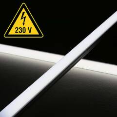 230V COB LED-Leiste "ROUND" wasserdicht (IP65) dimmbar diffus CRI90 | tageslichtweiß 6500K | Fertigung nach Maß in Länge 22cm | 96x COB LEDs | 242 Lumen | 2 Watt |