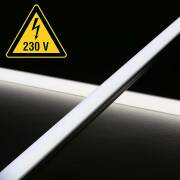 230V COB LED-Leiste "ROUND" wasserdicht (IP65) dimmbar diffus CRI90 | tageslichtweiß 6500K | Fertigung nach Maß in Länge 22cm | 96x COB LEDs | 242 Lumen | 2 Watt |
