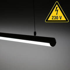 230V COB LED Pendelleuchte "ROUND" wasserdicht (IP65) dimmbar diffus CRI90 | tageslichtweiß 6500K | Fertigung nach Maß in Länge 22cm | 96x COB LEDs | 242 Lumen | 2 Watt |