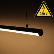 230V COB LED Pendelleuchte "ROUND" wasserdicht (IP65) dimmbar diffus CRI90 | warmweiß 2700K | Fertigung nach Maß in Länge 22cm | 96x COB LEDs | 217 Lumen | 2 Watt |