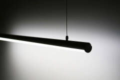 dimmbare LED-Pendelleuchte 230V "ROUND" wasserdicht (IP65) diffus | tageslichtweiß 6300K 120° CRI85 | Fertigung nach Maß in Länge 82cm | 96x 2835 LEDs | 1472 Lumen | 13 Watt |