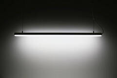 dimmbare LED-Pendelleuchte 230V "ROUND" wasserdicht (IP65) diffus | tageslichtweiß 6300K 120° CRI85 | Fertigung nach Maß in Länge 82cm | 96x 2835 LEDs | 1472 Lumen | 13 Watt |