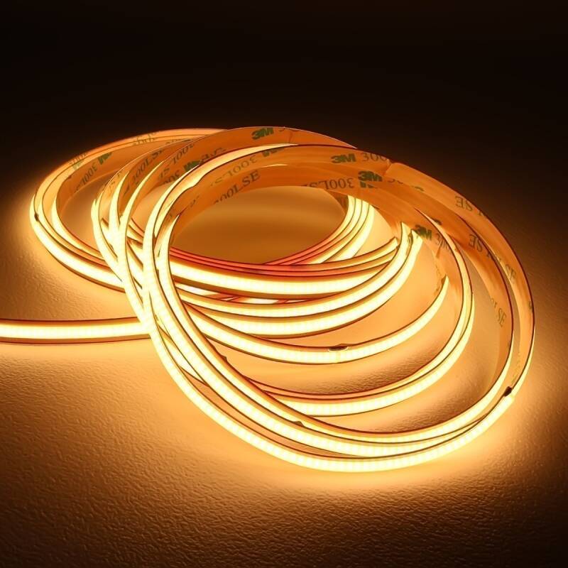 free Cut COB LED-Streifen | warmweiß 2700K | CRI92 24VDC 180° | Fertigung nach Maß in Länge 1cm | 5x COB LEDs | 12 Lumen | 0,13 Watt |