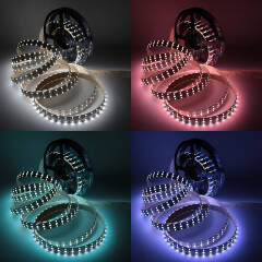 Triple Line RGBW LED Tape | 120° 24V DC | Fertigung nach Maß in Länge 10cm | 7x RGB LEDs & 14x weiße LEDs | 3 Watt gesamt |