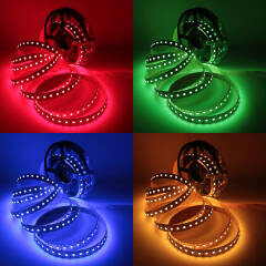 Triple Line RGBW LED Tape | 120° 24V DC | Fertigung nach Maß in Länge 10cm | 7x RGB LEDs & 14x weiße LEDs | 3 Watt gesamt |