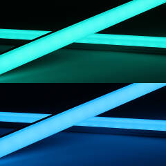 RGBWW LED-Lichtleiste "Edgy-Line" | diffus | 120° 24V DC | Fertigung nach Maß in Länge 23cm | 12x 5050 RGBWW LEDs | 3 Watt gesamt |