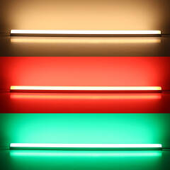 RGBWW LED-Lichtleiste "Edgy-Line" | diffus | 120° 24V DC | Fertigung nach Maß in Länge 23cm | 12x 5050 RGBWW LEDs | 3 Watt gesamt |