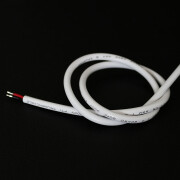 50cm Rundkabel weiss mit offenen Kabelenden – angelötet an den Eingang