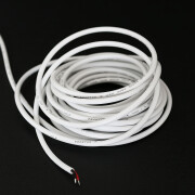 Meter Rundkabel weiss mit offenen Kabelenden – angelötet an den Eingang