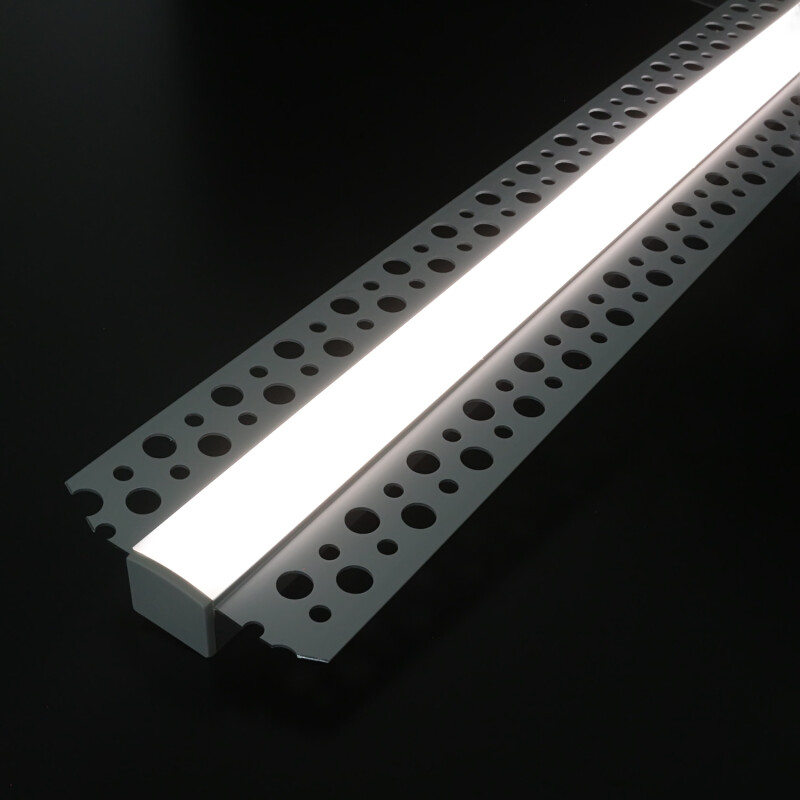 Einputz Alu LED-Lichtleiste Plaster für Trockenbau – diffus dimmbar – 528x LED Chips – tageslichtweiß 6500 K – CRI93 24V DC 180° – 13 W – 1277 lm/m