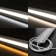 Einputz COB CCT LED-Leiste Plaster für Trockenbau – diffus dimmbar – 640 LEDs 16 W je Meter – einstellbare Farbtemperatur 2700 K-6500 K dualweiß – 24V DC 180° CRI 90+