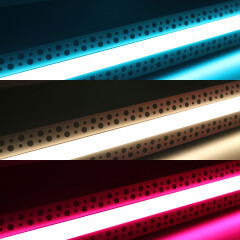 Einputz COB RGB LED-Leiste Plaster für Trockenbau – diffus dimmbar mehrfarbig – 840 LEDs – 690 Lumen – 15.8 W je Meter – 180° 24V DC