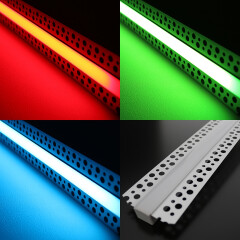 Einputz COB RGB LED-Leiste Plaster für Trockenbau – diffus dimmbar mehrfarbig – 840 LEDs – 690 Lumen – 15.8 W je Meter – 180° 24V DC