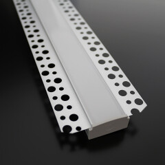 LED Trockenbauprofil Alu Plaster max mit Double-Line COB LED Streifen – diffus dimmbar – warmweiß 3000 K – CRI92 24V DC 180° – 600x LED Chips 24,83 W – 2079 lm/m