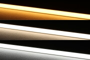 CCT COB LED-Leiste MICRO-LINE Alu dimmbar – Abdeckung weiß diffus – 640 LEDs 16 W je Meter – einstellbare Farbtemperatur 2700 K-6500 K dualweiß – 24V DC 180° CRI 90+
