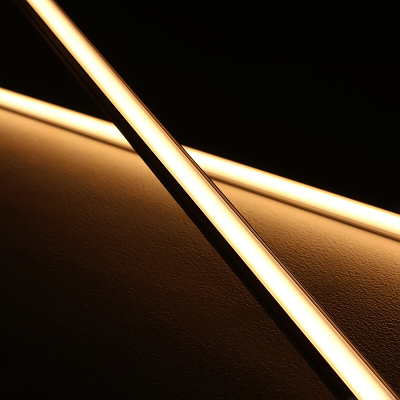 Lichtleiste COB LED MICRO-LINE BLACK Alu dimmbar – Abdeckung schwarz – warmweiß 2700 K – CRI92 24V DC 180° – 528x LED Chips 12,5 W – 1172 lm/m