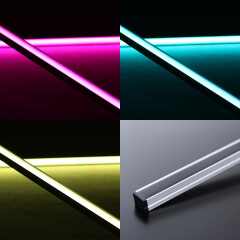 Alu COB RGB LED-Leiste MICRO-LINE BLACK dimmbar...