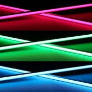 Alu COB RGB LED-Leiste MICRO-LINE BLACK dimmbar farbwechselnd – Abdeckung schwarz – 840 LEDs – 690 Lumen – 15.8 W je Meter – 180° 24V DC