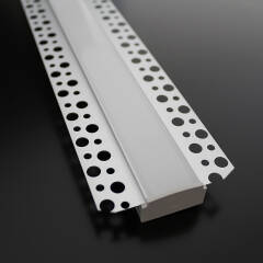 230V COB LED-Lichtleiste "Plaster max" zum Einputzen für Trockenbau | diffus dimmbar | mit Double-Line COB LED Streifen IP65 tageslichtweiß 6500K CRI96 | Maßanfertigung in Länge 23 cm | 192x COB LEDs | 413 Lumen | 4,54 Watt |