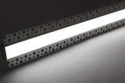 230V COB LED-Lichtleiste "Plaster max" zum Einputzen für Trockenbau | diffus dimmbar | mit Double-Line COB LED Streifen IP65 tageslichtweiß 6500K CRI96 | Maßanfertigung in Länge 23 cm | 192x COB LEDs | 413 Lumen | 4,54 Watt |