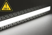 230V COB LED-Lichtleiste "Plaster max" zum Einputzen für Trockenbau | diffus dimmbar | mit Double-Line COB LED Streifen IP65 tageslichtweiß 6500K CRI96 | Maßanfertigung in Länge 23 cm | 192x COB LEDs | 413 Lumen | 4,54 Watt |