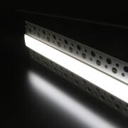 230V COB LED-Lichtleiste "Plaster max" zum Einputzen für Trockenbau | diffus dimmbar | mit Double-Line COB LED Streifen IP65 tageslichtweiß 6500K CRI96 | Maßanfertigung in Länge 23 cm | 192x COB LEDs | 413 Lumen | 4,54 Watt |