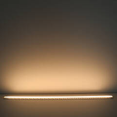 230V COB LED-Lichtleiste "Plaster max" zum Einputzen für Trockenbau | diffus dimmbar | mit Double-Line COB LED Streifen IP65 warmweiß 2700K CRI93 | Maßanfertigung in Länge 23 cm | 192x COB LEDs | 371 Lumen | 4,56 Watt