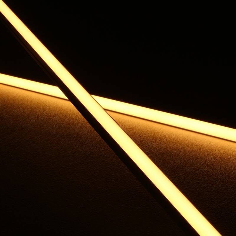 Lichtleiste COB LED "MICRO-LINE" Alu dimmbar | Abdeckung weiß diffus | warmweiß 2700K | CRI92 24VDC 180° | Maßanfertigung in Länge 20 cm | 95x COB LEDs | 211 Lumen | 2,25 Watt |