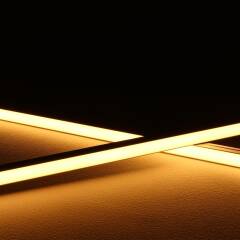 Lichtleiste COB LED "MICRO-LINE" Alu dimmbar | Abdeckung weiß diffus | warmweiß 2700K | CRI92 24VDC 180° | Maßanfertigung in Länge 20 cm | 95x COB LEDs | 211 Lumen | 2,25 Watt |