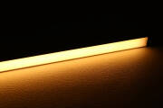 Lichtleiste COB LED "MICRO-LINE" Alu dimmbar | Abdeckung weiß diffus | warmweiß 2700K | CRI92 24VDC 180° | Maßanfertigung in Länge 20 cm | 95x COB LEDs | 211 Lumen | 2,25 Watt |