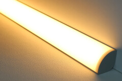 LED Eckleuchte CORNER MAX diffus mit 230V Twin-COB LED-Streifen – IP65 wasserdicht dimmbar – CRI93 180° warmweiß 2700 K – 960x LEDs 22,8 W 1857 lm /m